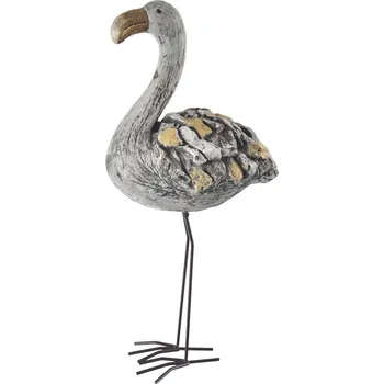 Svícen InDecor Keramický plameňák Ebi, 28 x 17 x 60 cm, šedá