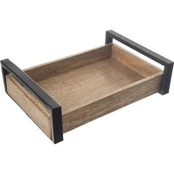 InDecor Dekorační tác z mangového dřeva, 31 x 22 x 8 cm, S, hnědá