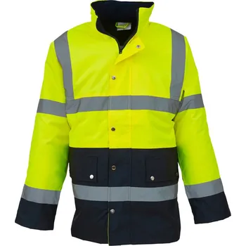 pracovní bunda Yoko Bunda HVP302 Parka Hi-Vis, zateplená, výstražná COT79P302zw703-hi vis yell L Žlutá fluorescent/navy