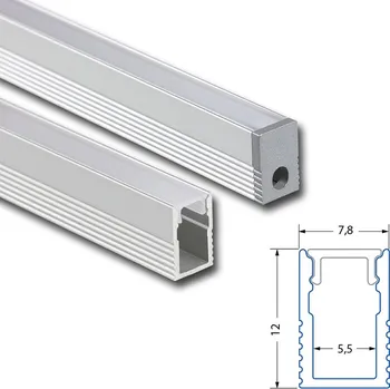 LED páska Přisazený hliníkový profil PV, 8x12mm, vč. matného difuzoru, 2m