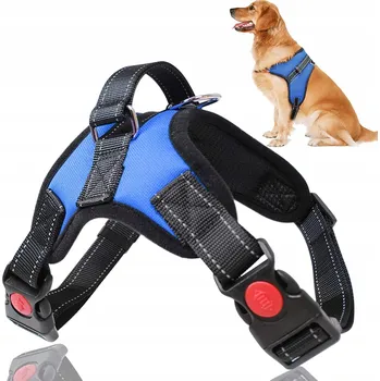 Postroj pro psa POSTROJ + VODÍTKO pro psa MĚKKÁ reflexní vesta vel. XL