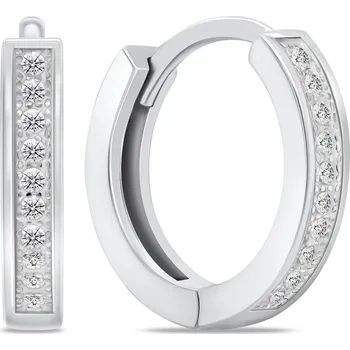 Náušnice Brilio Silver Nadčasové stříbrné kruhy se zirkony EA940W + 2 měsíce na vrácení zboží