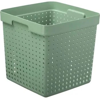Plastový košík SEOUL 6026 – organizér 30x30x30 cm – zelená – NHG 15-6026-ze