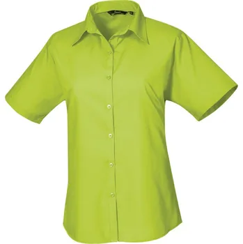 Pánská košile Premier Košile PR 302, popelínová, krátký rukáv, dámská COT3903021222b-lime XS Zelená lime