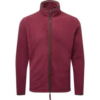 pracovní mikina Premier Mikina Artisan PR 823 na zip, fleecová, pánská COT390823zb601-burgundy/br S Burgundová/hnědá