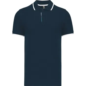 Pánská móda Kariban Polokošile Kariban K245, kontrastní, krátký rukáv, pánská COT20K245p8002-navy/white/ M Navy/bílá/tyrkysová