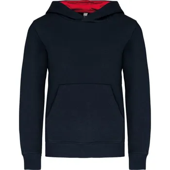 pracovní mikina Kariban Mikina Kariban K453 s kapucí, kontrastní, dětská COT20K453858w1-navy/red Navy/červená 6-8
