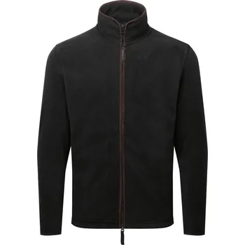 pracovní mikina Premier Mikina Artisan PR 823 na zip, fleecová, pánská COT39082317004-black/brown XL Černá/hnědá