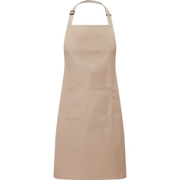 Pracovní zástěra Premier Zástěra Colours PR 154 s laclem a kapsou na břiše COT390154zt299-latte UNI Latte