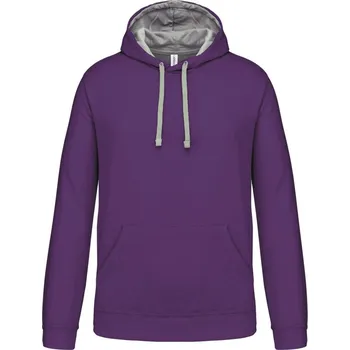 pracovní mikina Kariban Mikina Kariban K446 s kapucí, kontrastní COT20K446u5513-purple/oxfo 3XL Purpurová/šedá