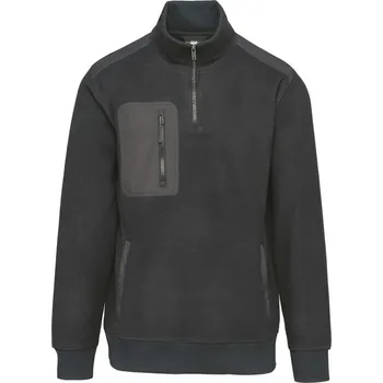 pracovní mikina Kariban Mikina Kariban WK905 s 1/4 zipem, fleecová COT20W90567014-dark grey Šedá tmavá 4XL