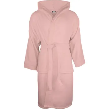 Opasek The One Towelling Župan s kapucí Velour Bathrobe COT481043v4212-salmon S-M Lososová