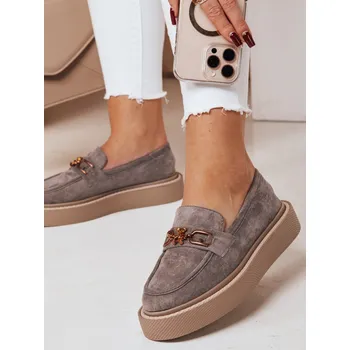 Dámské mokasíny Mokasíny dámské na platformě LOFELIS ZY0689 Barva: Tmavě Šedá, Velikost: 40