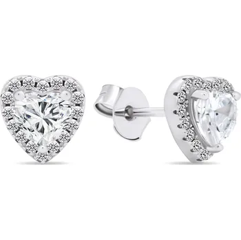 Náušnice Brilio Silver Romantické stříbrné náušnice se zirkony Srdíčka EA574W + 2 měsíce na vrácení zboží
