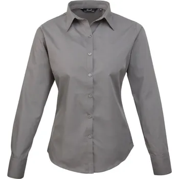Pánská košile Premier Košile PR 300, popelínová, dlouhý rukáv, dámská COT3903006702j-dark grey Šedá tmavá 5XL