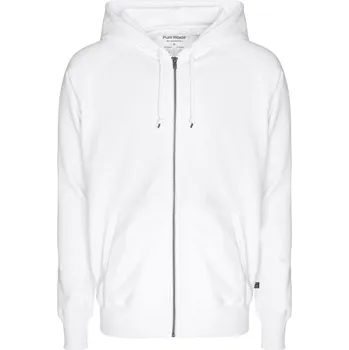 pracovní mikina Pure Waste Mikina s kapucí HJUB na zip, unisex COT74HJUB00114-white Bílá 4XL