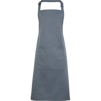 Pracovní zástěra Premier Zástěra Colours PR 154 s laclem a kapsou na břiše COT390154m0899-steel UNI Šedá ocelová
