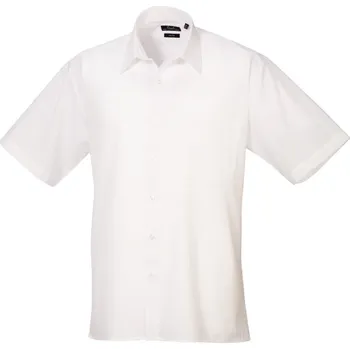 Pánská košile Premier Košile PR202, popelínová, krátký rukáv COT3902020010j-white Bílá 41