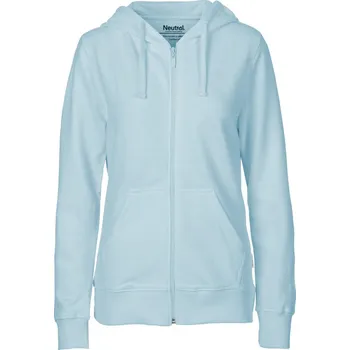 pracovní mikina Neutral Mikina s kapucí O 83301 na zip, bio bavlna, dámská COT77833103702-light blue M Modrá světlá