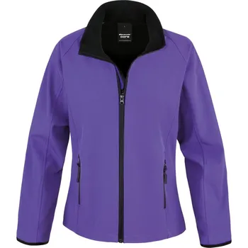 pracovní bunda Result Bunda Printable R231F, 2-vstrvá, softshellová, dámská COT30231Fd9605-purple/blac 2XL Purpurová/černá