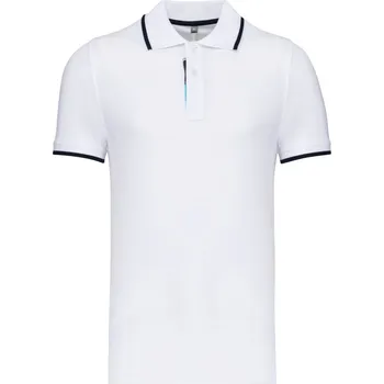 Pánské tričko Kariban Polokošile Kariban K245, kontrastní, krátký rukáv, pánská COT20K245j2504-white/navy/ XL Bílá/navy