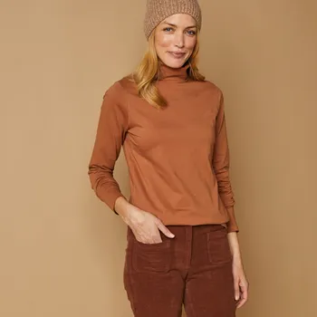 Dámské tričko Strečové rolákové tričko oříšková 38/40