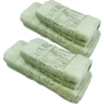 Ručník TiaHome Sada 4 kusů 70x140cm a 50x90cm světlo zelená