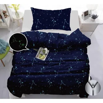 Povlečení SVÍTÍCÍ povlečení GALAXY - TMAVĚ MODRÉ