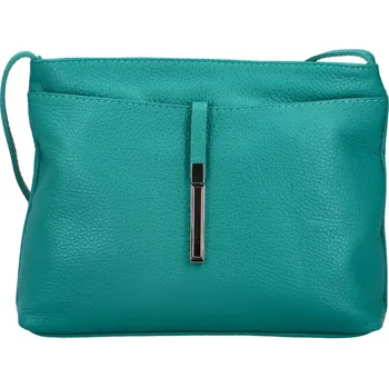 Trendy dámská malá kožená crossbody Simona, tyrkysová
