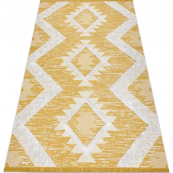 Koberec KOBEREC BAVLNA MOROC EKO 78x150 ROMBY žlutý/krém #D255