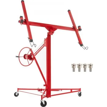 zvedák VEVOR Sádrokartonový rolovací zvedací panel, 11 stop Sheetrock Lift Zvedák sádrokartonové desky, 150 lb Váhový nástroj pro zvedání panelů, ocelový materiál s teleskopickým ramenem a 3 uzamykatelnými koly, 48x192 v sádrokartonové velikosti