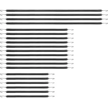 Upínací popruh VEVOR 20dílná plochá bungee šňůra, 20mm odolné bungee popruhy s ocelovými S-háčky, včetně 15", 21", 36", elastického bungee lana pro náklad, plachty, kamiony a stany, černá