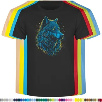 Dívčí tričko detske-levne-bavlnene-tricko-potisk-magicky-modry-vlk Barva: Black -černá, velikost: 152