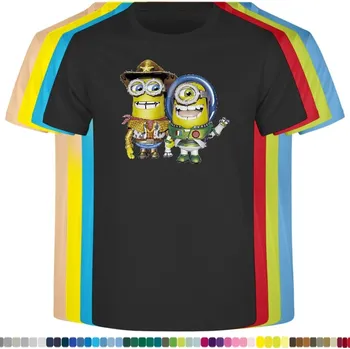 Dívčí tričko detske-levne-bavlnene-tricko-potisk-mimon-Woody-Buzz Barva: Black -černá, velikost: 116