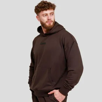 Pánská mikina GymBeam Unstoppable Hoodie Brown XXXL hnědá