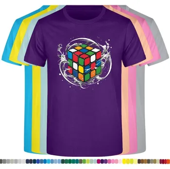 Chlapecké tričko detske-levne-bavlnene-tricko-potisk-slozeni-Rubik-kostky Barva: Purple - purpurová, velikost: 116