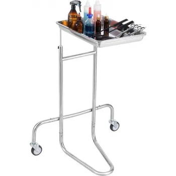 Laboratorní vozíky VEVOR z nerezové oceli, laboratorní vozík s jedním tácem, mobilní lékařský vozík se 2 tichými kolečky, laboratorní vozík s kolečky pro laboratoř, kliniku, nemocnici, salon