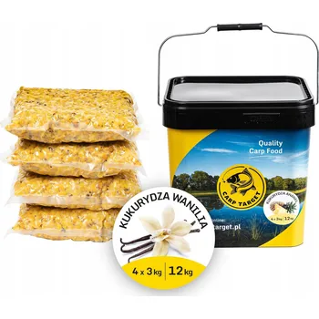 Návnadová surovina Návnada Carp Target Vařená kukuřice Vanilka 12 kg ve kbelíku 17 l