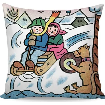 Povlečení Matějovský Povlak Josef Lada - SÁŇKY velikost:: 40x40 cm