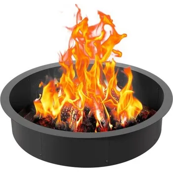 Ohniště VEVOR, vnější průměr 40 palců / vnitřní průměr 36 palců, výška vložky do ohniště 8,5 palce, odolná vložka z uhlíkové oceli, kruh na táborák pro kutily nad nebo do země, pro venkovní kempování, ohně