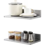 VEVOR 8,6" x 16" police z nerezové oceli, nástěnná plovoucí police s backsplash, nosnost 44 lb, komerční police, těžký úložný stojan pro restauraci, kuchyni, bar, dům a hotel