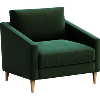 Křeslo Tmavě zelené sametové křeslo Ame Yens Karoto