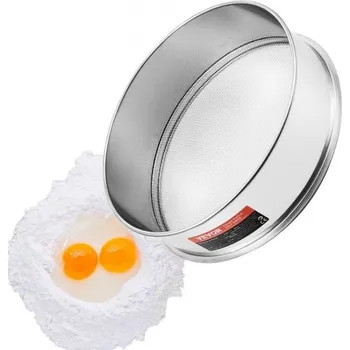 Cedník a síto Síto na mouku VEVOR s jemnými oky, síto na mouku 12 mesh, jemné síto z nerezové oceli 304, potravinářské kvality, průměr 12,6" jemná síta na pečení, 5 velikostí otvorů pro mungo fazole, rýži, mouku, perlový prášek