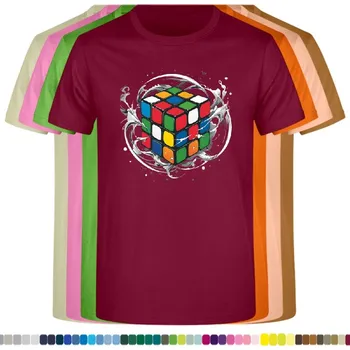 Chlapecké tričko detske-levne-bavlnene-tricko-potisk-slozeni-Rubik-kostky Barva: Burgundy - vínová, velikost: 104