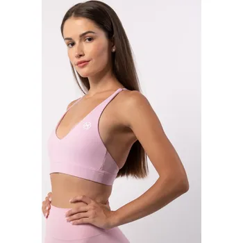 Podprsenka BrainMax dámská sportovní podprsenka s výstřihem, růžová Velikost: XL Pohodlná elastická sportovní podprsenka pro trénink