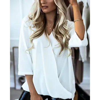 Dámská halenka Překládaná halenka Světle Modrá