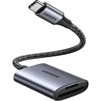 Čtečka paměťových karet UGREEN USB-C to SD/TF Memory Card Reader Alu Case