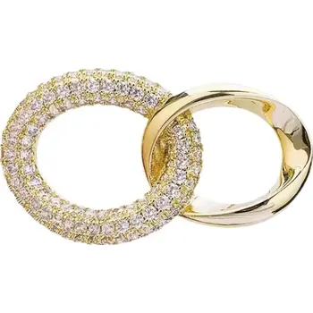 Brož B-TOP Pozlacená brož Propojené elipsy