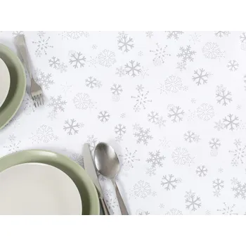 ubrus Dreamy Linens Ubrus teflonový, Stříbrné vločky, obdélníkový, 120 x 140 cm