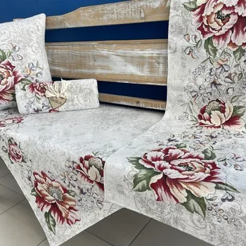 ubrus Texicop s.r.o. Ubrus - GOBELÍNOVÝ - CHENILLE- MAGNOLIE RED velikost: 42 x 42 cm